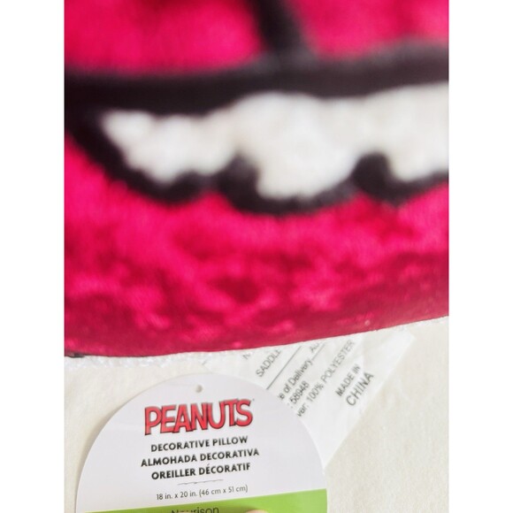 Set Of Two Peanuts Snoopy Red & Blue Puffer Jacket Winter Sherpa Pillows NWT - Picture 10 of 16